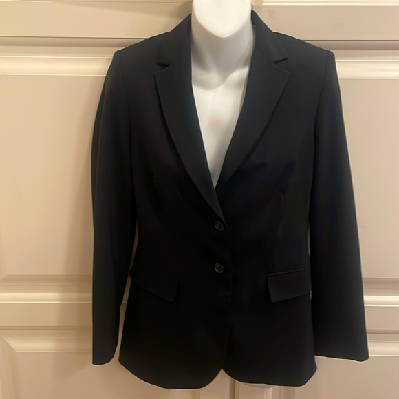 Banana Republic black stetch wool blazer sz 4 - Picture 2 of 7